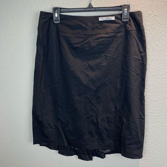 ECU Pendleton Womens Black Virgin Wool Skirt with Pleats In Back Size 12 - Picture 1 of 4